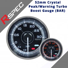 R-SPEC 52mm Crystal Peak/Warning Turbo Boost Gauge (BAR) Car Gauge